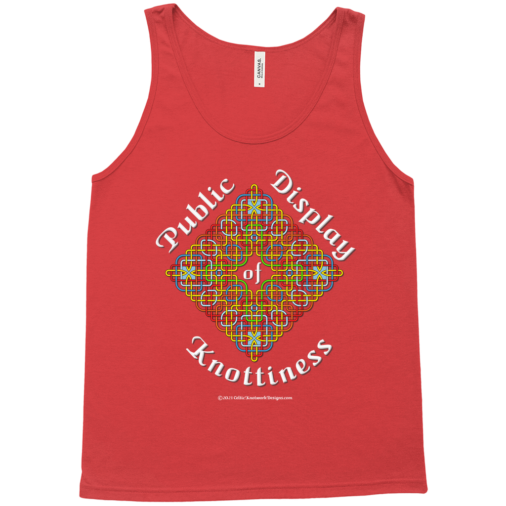 Public Display of Knottiness Celtic Knotwork Frame red tank top sizes XS - L