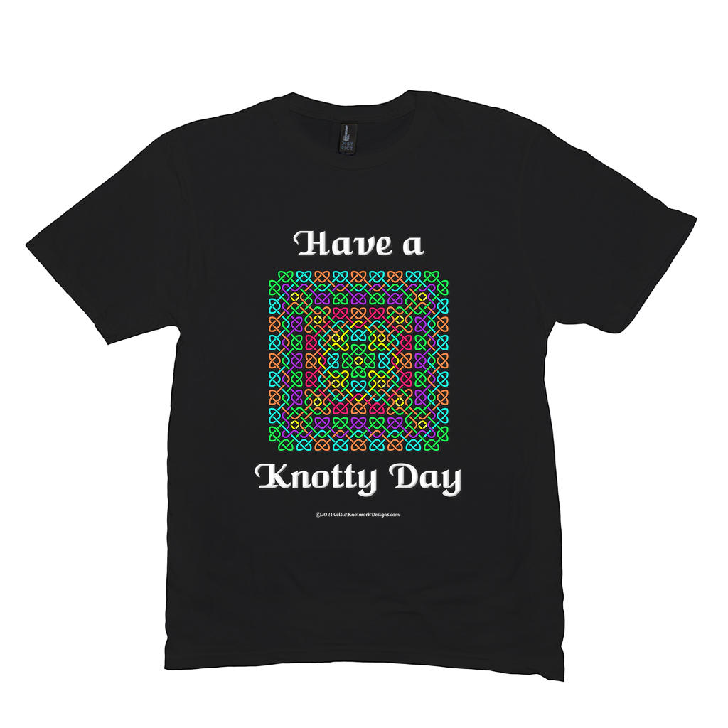 Have a Knotty Day Celtic Knotwork Panel black t-shirt sizes M-L