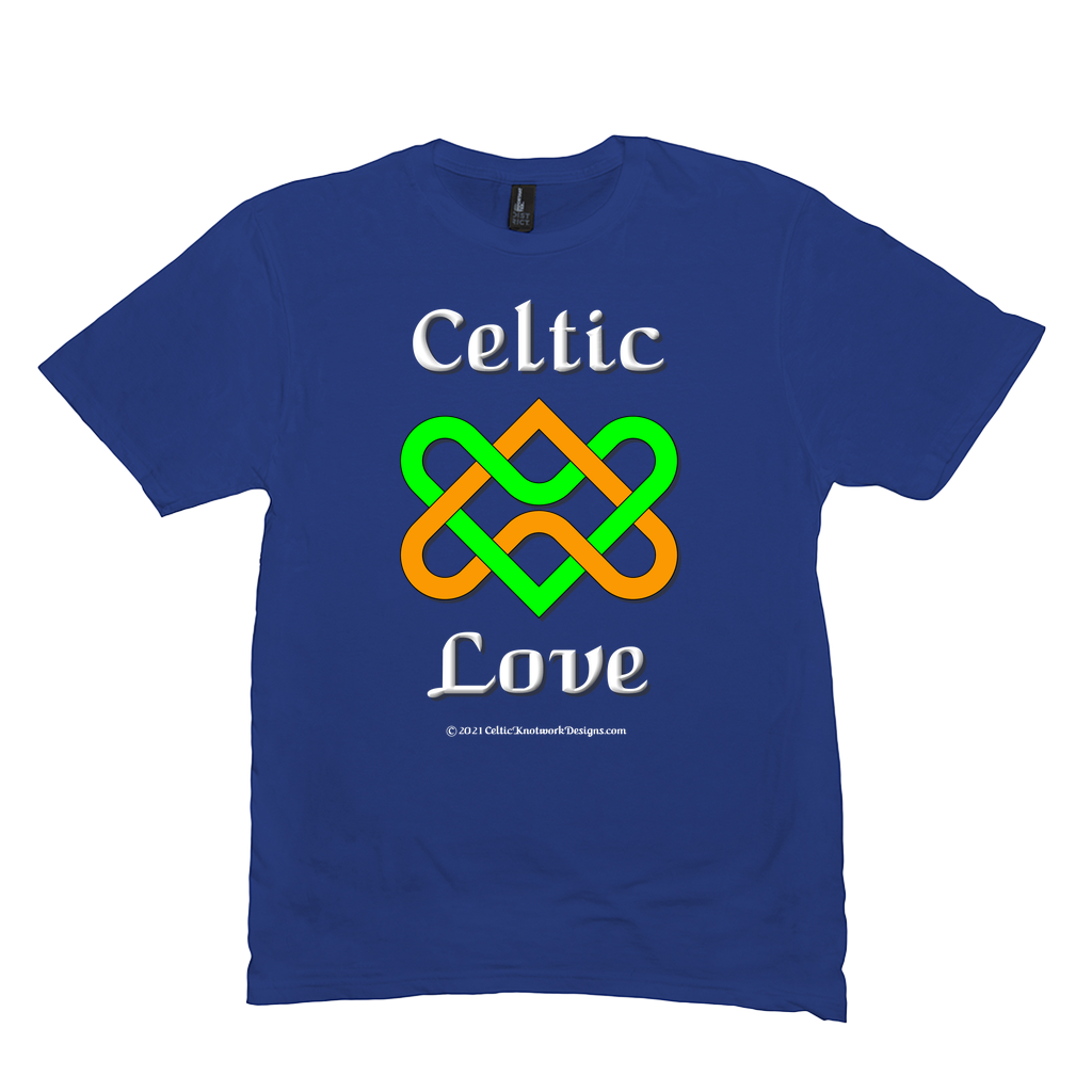 Celtic Love Heart Knot royal blue T-Shirt sizes M-L