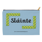 Slainte Celtic Knots 12.5 x 8.5 flat accessory pouch with black zipper back