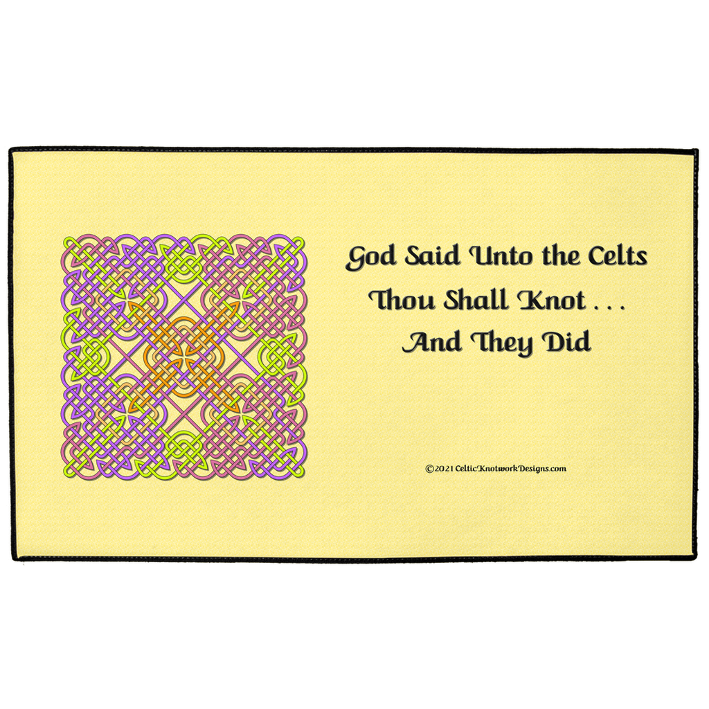 God Said Unto the Celts, Thou Shall Knot . . . And They Did Celtic Knotwork Panel 60 x 36 indoor / outdoor floor mat