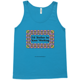 I'd Rather be Knot Working Celtic Knotwork Frame neon blue tank top XL-2XL