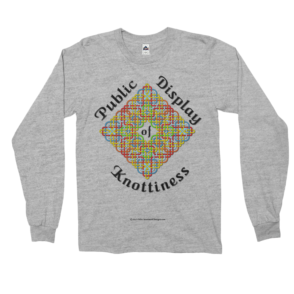 Public Display of Knottiness Celtic Knotwork Frame athletic heather long sleeve shirt