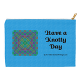 Have a Knotty Day Celtic Knotwork Panel 12.5 x 8.5 flat accessory pouch with white zipper front