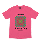 Have a Knotty Day Celtic Knotwork Panel neon pink t-shirt sizes XS-S