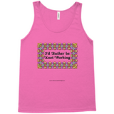 I'd Rather be Knot Working Celtic Knotwork Frame neon pink tank top XL-2XL
