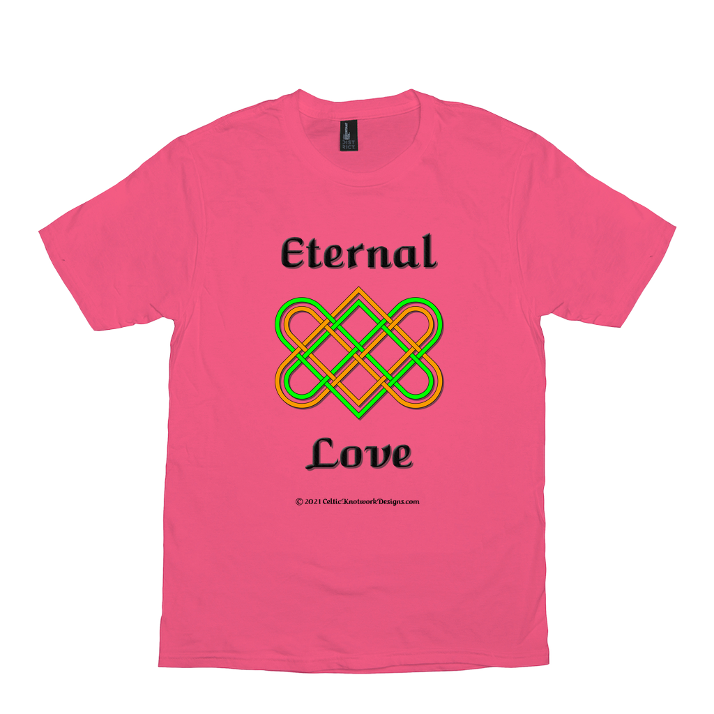 Eternal Love Celtic Heart Knot neon pink T-shirt sizes XS-S