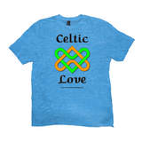 Celtic Love Heart Knot heather bright turquoise T-shirt