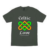 Celtic Love Heart Knot olive T-Shirt sizes XS-S
