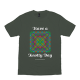 Have a Knotty Day Celtic Knotwork Panel olive t-shirt sizes XS-S