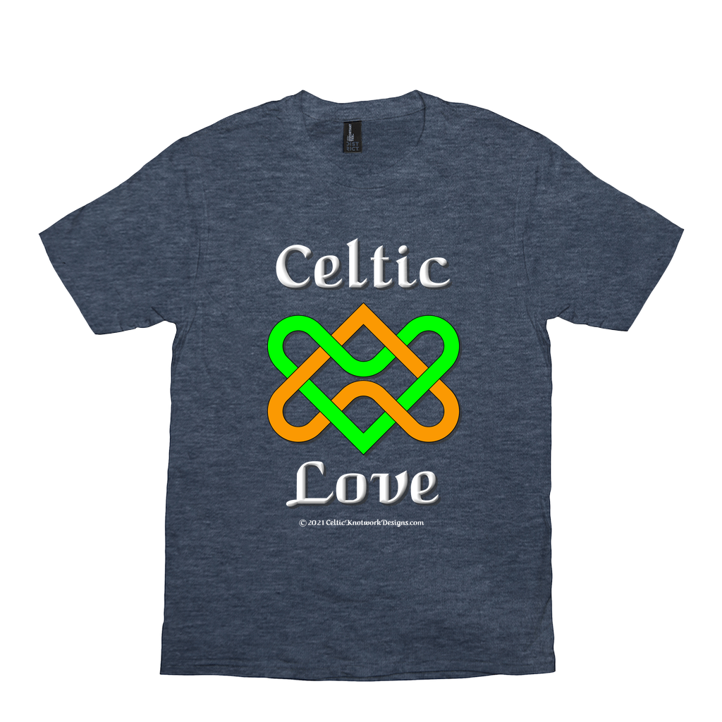 Celtic Love Heart Knot heather navy T-Shirt sizes XS-S