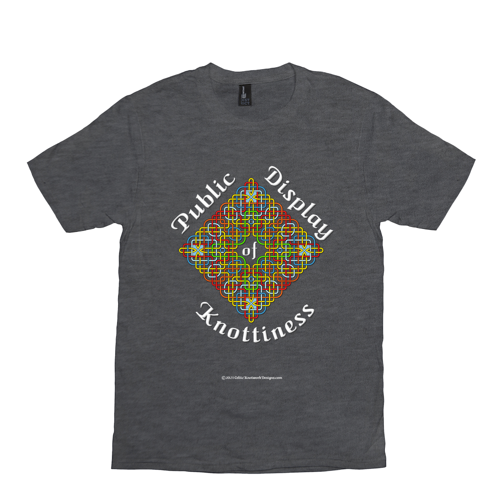 Public Display of Knottiness Celtic Knotwork Frame heather charcoal T-shirt size XS - S