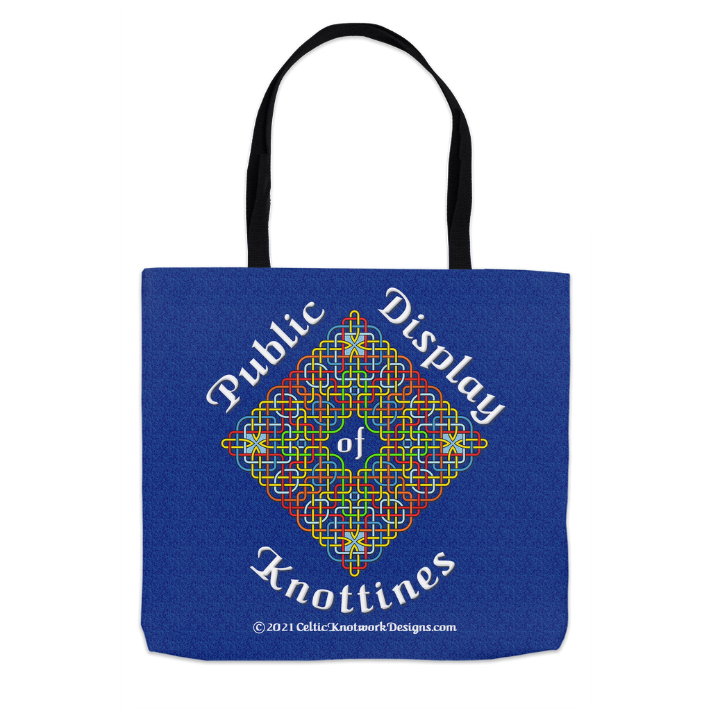Public Display of Knottiness Celtic Knotwork Frame 13 x 13 tote bags front
