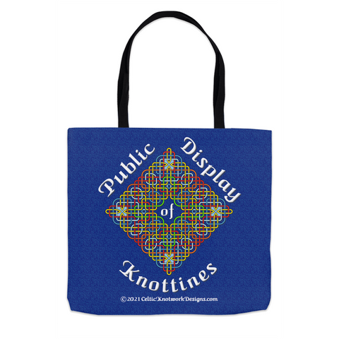 Public Display of Knottiness Celtic Knotwork Frame 13 x 13 tote bags front