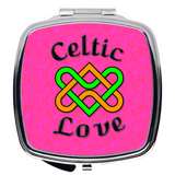 Celtic Love Heart Knot square compact mirror