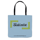 Slainte Celtic Knots 16 x 16 tote bag back
