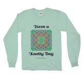 Have a Knotty Day Celtic Knotwork Panel celadon long sleeve shirt