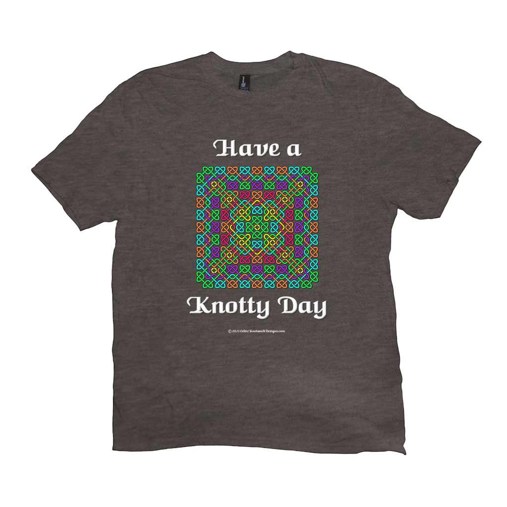 Have a Knotty Day Celtic Knotwork Panel heather brown t-shirts sizes XL-4XL