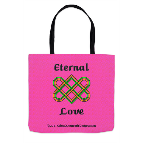 Eternal Love Celtic Heart Knot 13 x 13 tote bag back
