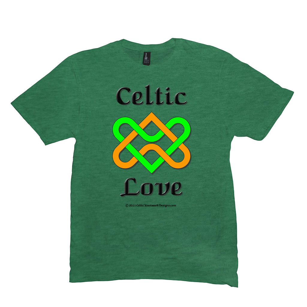 Celtic Love Heart Knot heather green T-Shirt sizes M-L