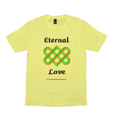 Eternal Love Celtic Heart Knot lemon yellow T-shirt sizes XS-S