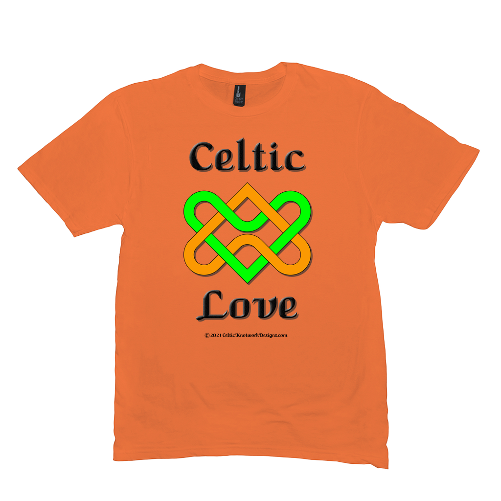 Celtic Love Heart Knot orange T-Shirt sizes M-L