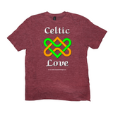Celtic Love Heart Knot heather red T-shirt
