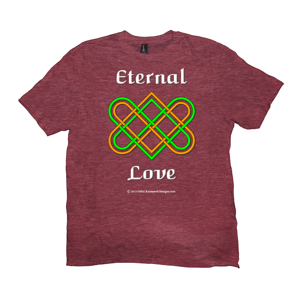 Eternal Love Celtic Heart Knot heather red t-shirt