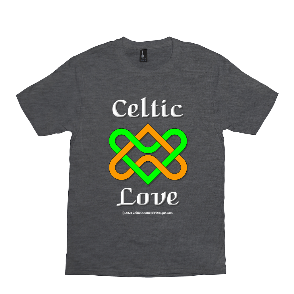Celtic Love Heart Knot heather charcoal T-Shirt sizes XS-S