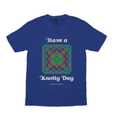 Have a Knotty Day Celtic Knotwork Panel royal blue t-shirt sizes XS-S