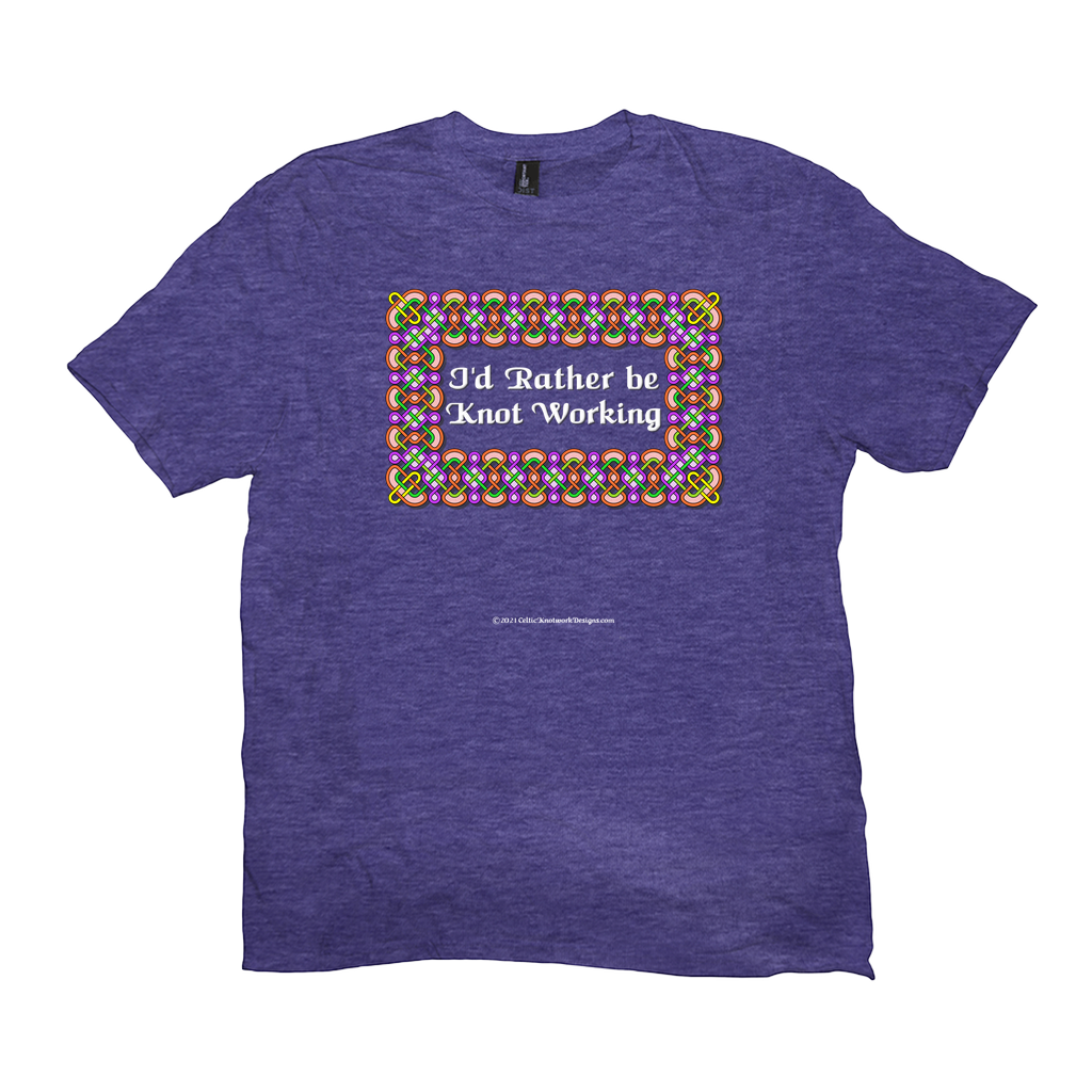 I'd Rather be Knot Working Celtic Knotwork Frame heather purple T-shirt sizes XL-4XL