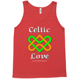 Celtic Love Heart Knot red tank top sizes XL-2XL