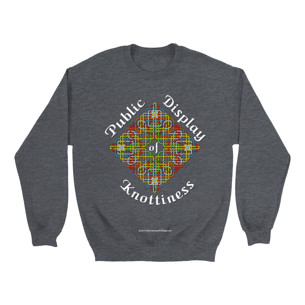 Public Display of Knottiness Celtic Frame dark heather sweatshirt