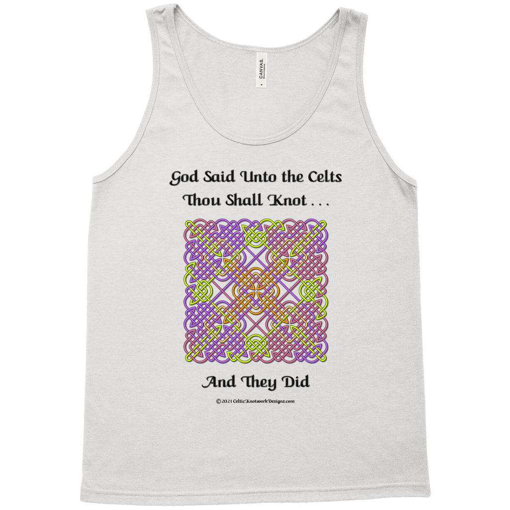 God Said Unto the Celts, Thou Shall Knot . . . And They Did Celtic Knotwork Panel silver tank top sizes XL-2XL