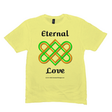 Eternal Love Celtic Heart Knot lemon yellow T-shirt sizes M-L