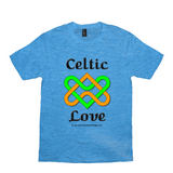 Celtic Love Heart Knot heather bright turquoise T-Shirt sizes XS-S