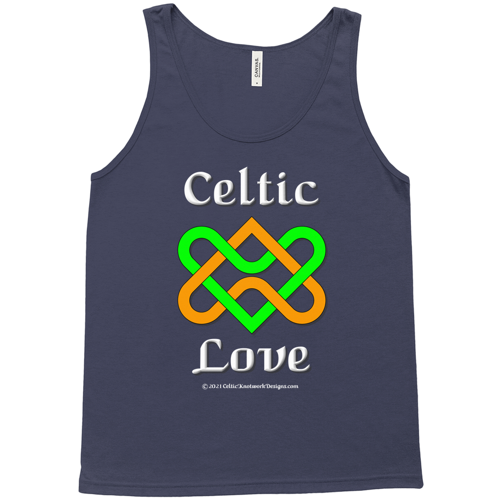 Celtic Love Heart Knot navy tank top sizes XL-2XL