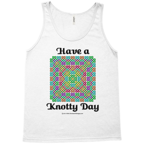 Have a Knotty Day Celtic Knotwork Panel white tank top sizes XS-L