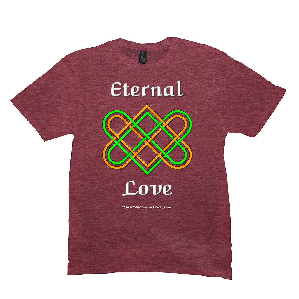 Eternal Love Celtic Heart Knot heather red T-shirt sizes M-L