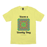 Have a Knotty Day Celtic Knotwork Panel lemon yellow t-shirt sizes XS-S