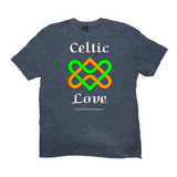 Celtic Love Heart Knot heather navy T-shirt