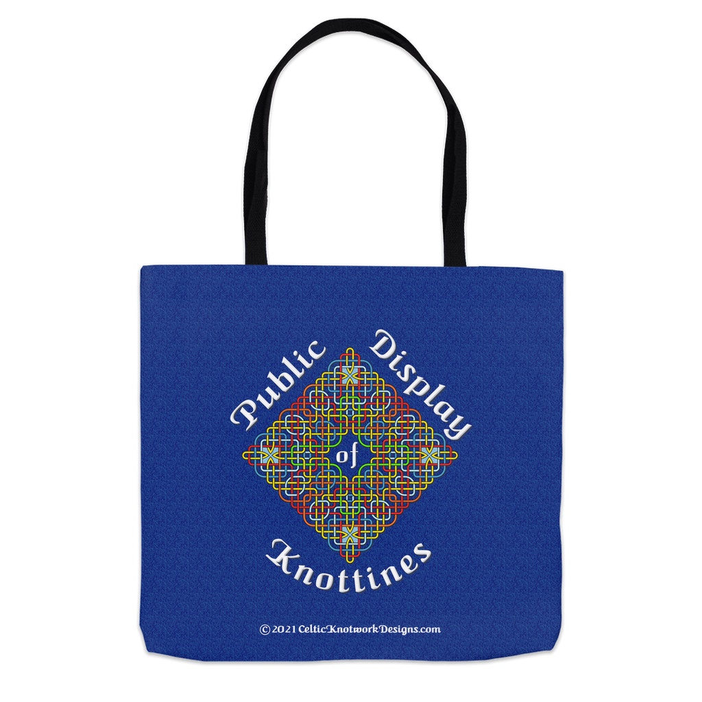 Public Display of Knottiness Celtic Knotwork Frame 16 x 16 tote bags back