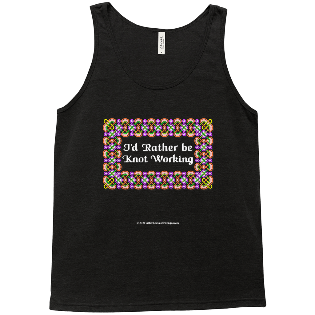I'd Rather be Knot Working Celtic Knotwork Frame black heather tank top XL-2XL