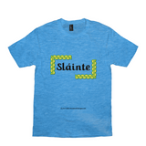 Slainte Celtic Knots heather bright turquoise t-shirt size XS-S