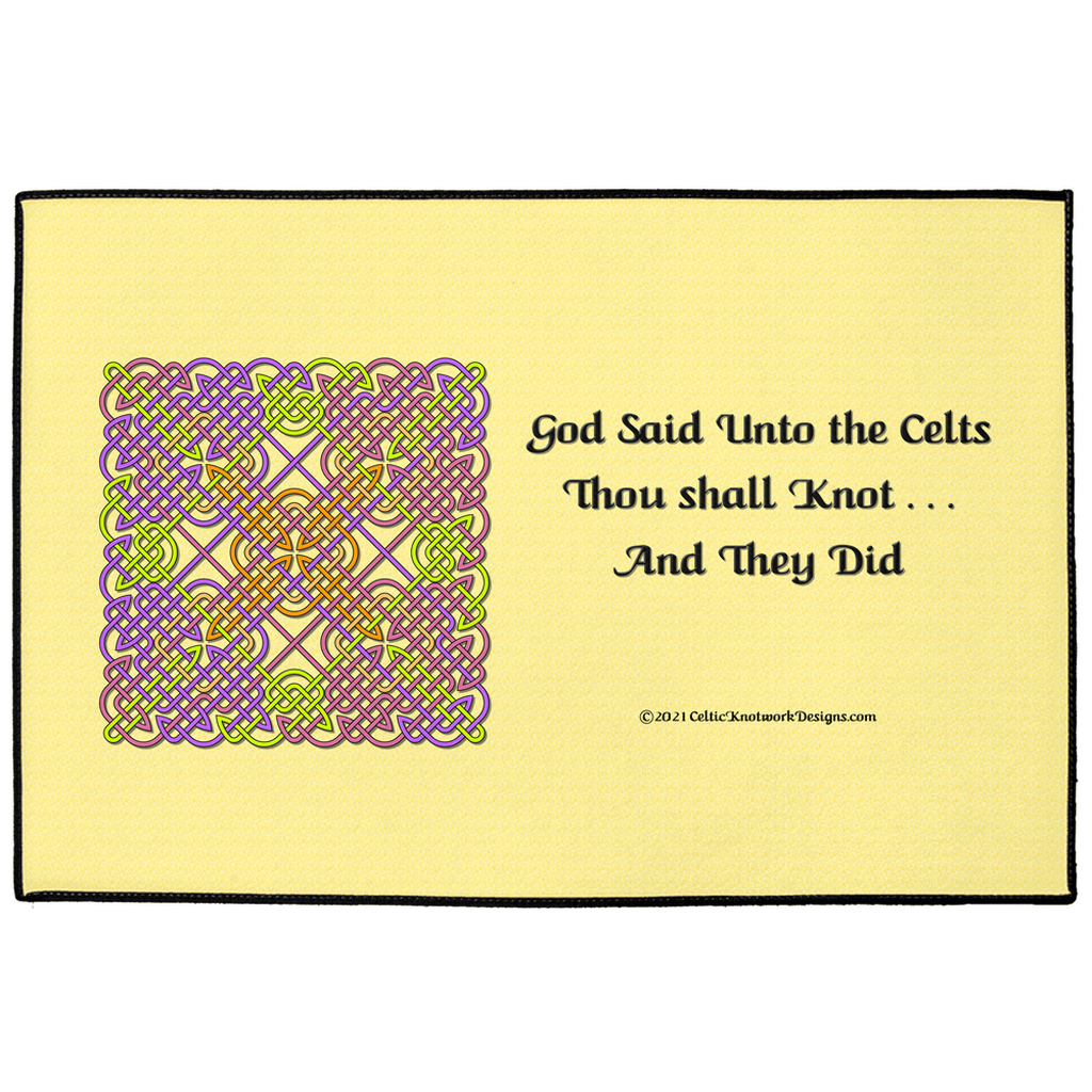 God Said Unto the Celts, Thou Shall Knot . . . And They Did Celtic Knotwork Panel 36 x 24 indoor / outdoor floor mat