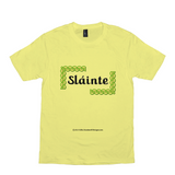 Slainte Celtic Knots lemon yellow t-shirt size XS-S