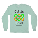 Celtic Love Heart Knot celadon long sleeve shirt