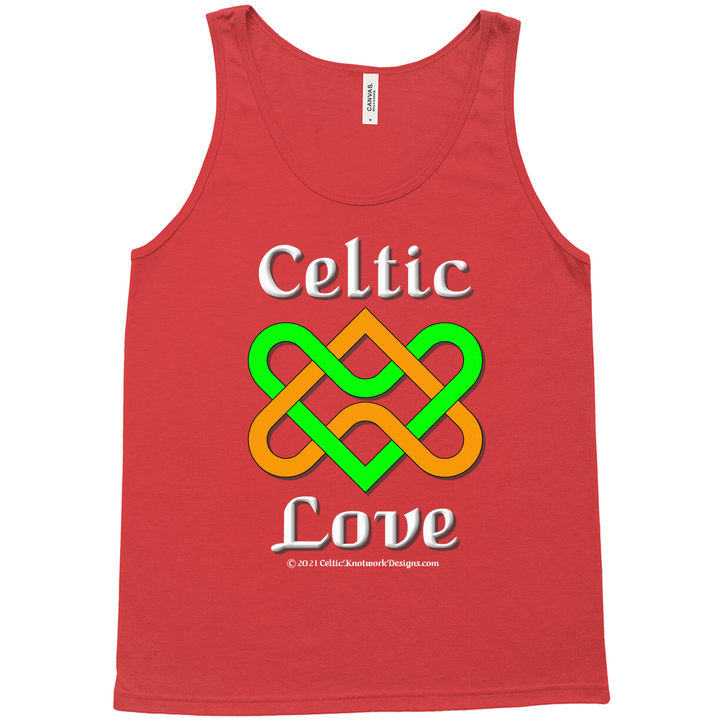 Celtic Love Heart Knot red tank top sizes XS-L