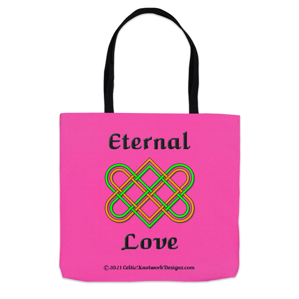 Eternal Love Celtic Heart Knot 16 x 16 tote bag back