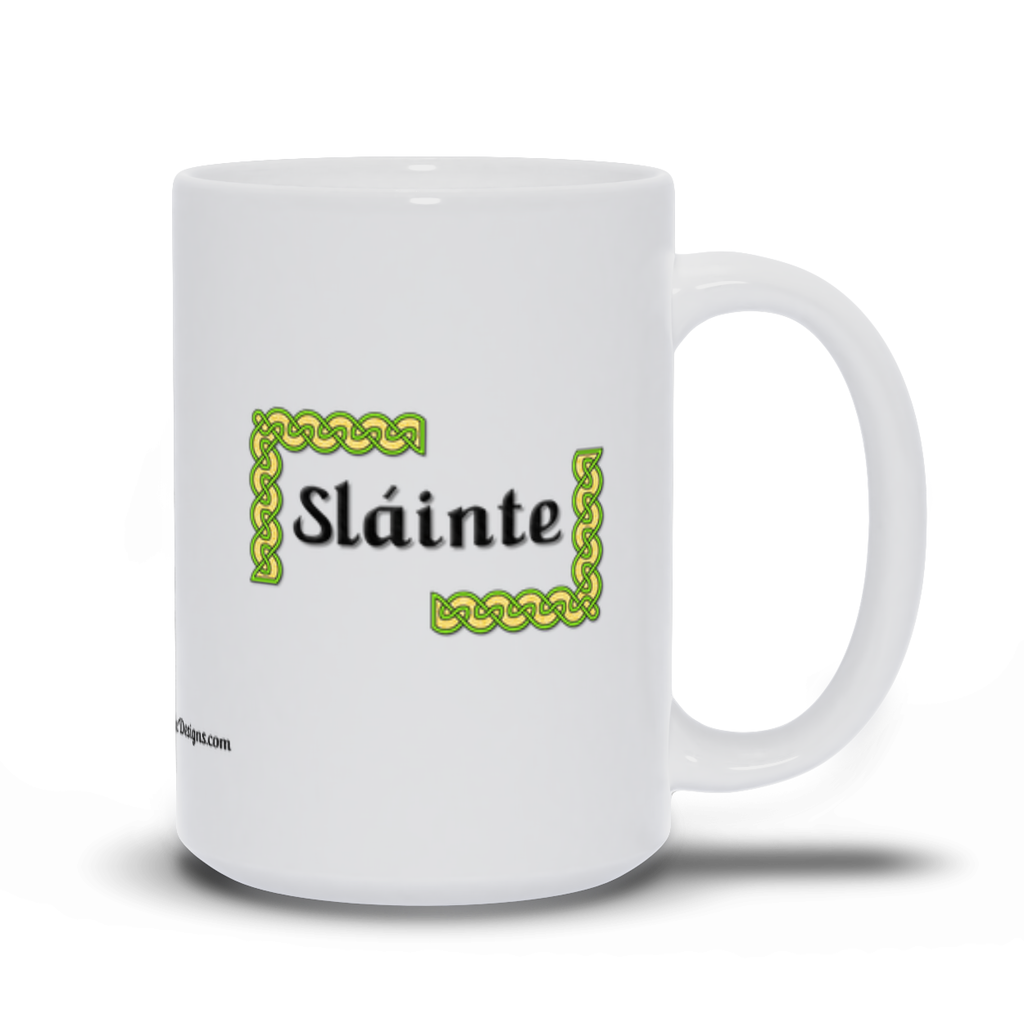 Slainte Celtic Knots 15 oz. coffee mug right side